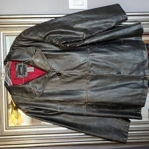 Distressed Vegan Leather coat